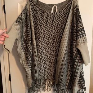 Woven Plus Size Poncho